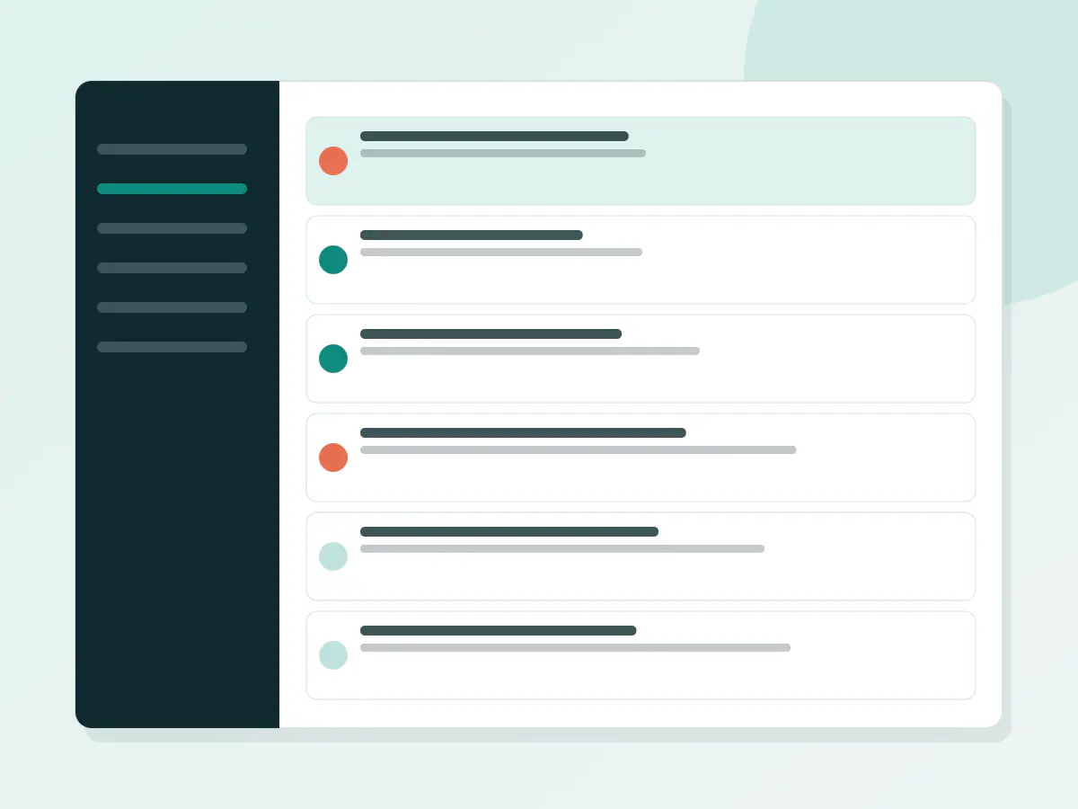 The shared inbox, each conversation marked with who is on it